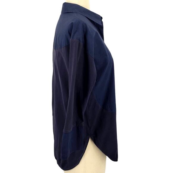 COS Color Block Button Front Top Navy & Black - Picture 5 of 5